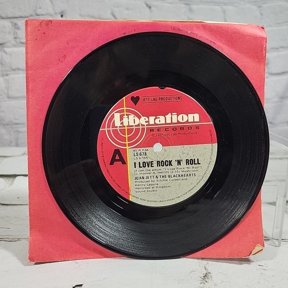 JOAN JETT & THE BLACKHEARTS I LOVE ROCK N ROLL  1981‎ AUSTRALIAN PRESS 7" 45